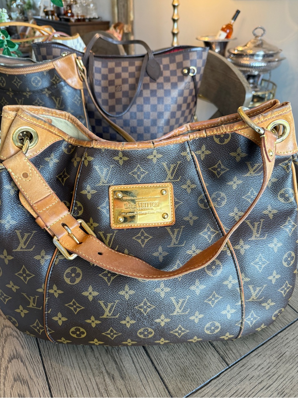 Louis Vuitton Monogram Galliera PM Shoulder Tote in Brown and Tan